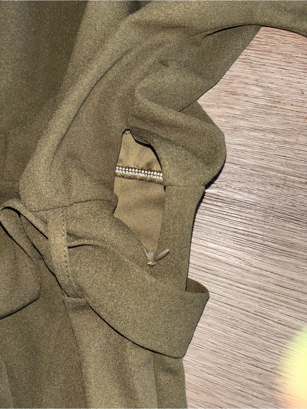 Olive Wide-Leg Jumpsuit with Tie Waist - Picture 3 of 4
